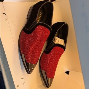 Men's Dress Loafers with Rhinestones, Slip-On, Tuxedo Loafer Shoes for Men,